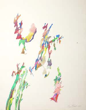 Henri Plaat - Gouache en inkt op papier, Zonder titel verkocht voor € 50!