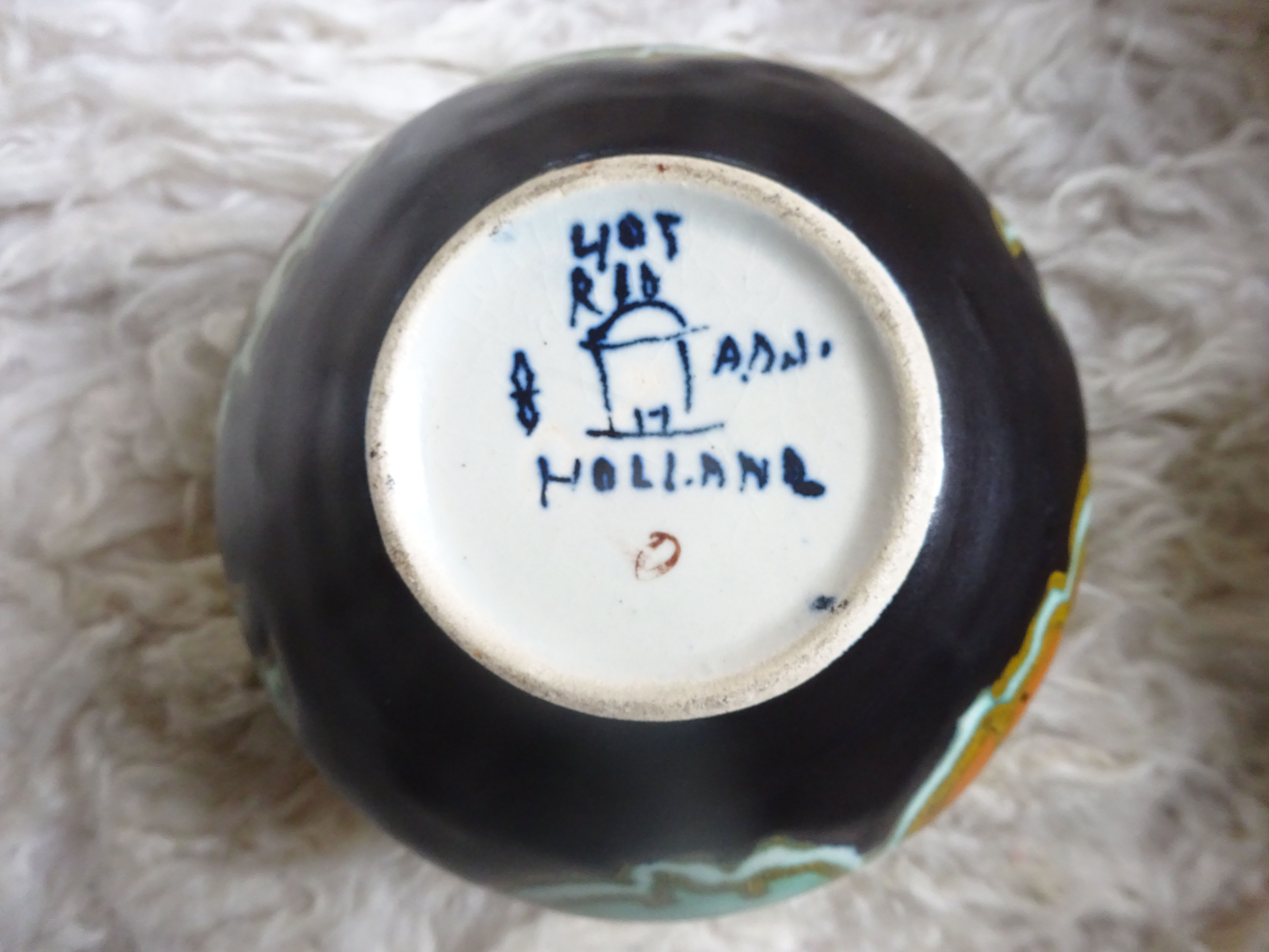 Plateelbakkerij Zuid-Holland - Plazuid- Zuid Holland Gouda Spiegelend plateel kaststel+kom kopen? Bied vanaf 75!