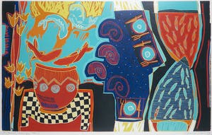 Diana van Hal - Linosnede, Il faut manger - Ingelijst (Groot) kopen? Bied vanaf 40!