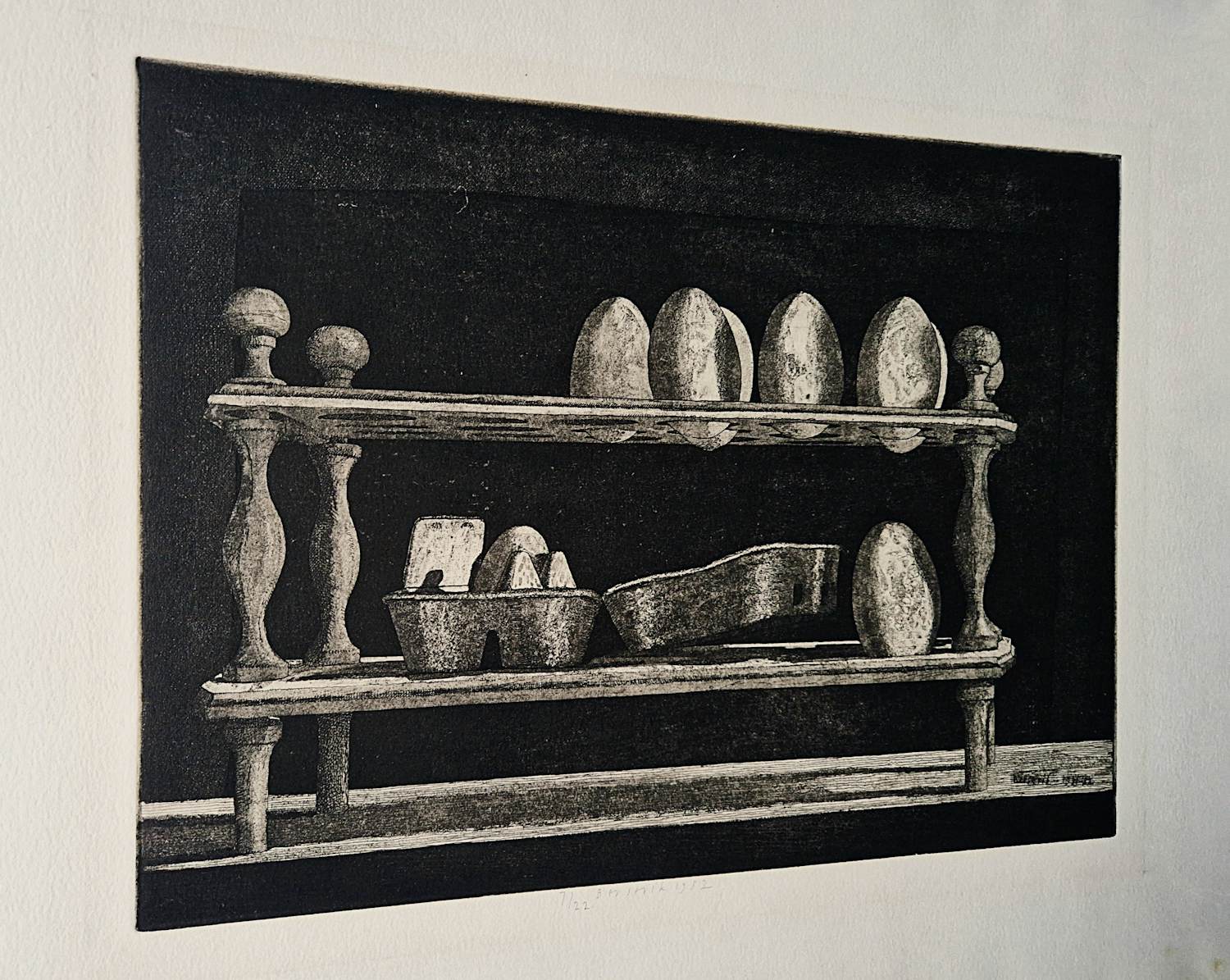 Herman Berserik - In zeer kleine oplage gemaakte monochrome Ets "Keukenrekje" potloodgesigneerd kopen? Bied vanaf 29!