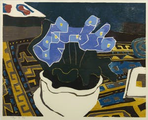 Vincent van Ojen - Houtsnede, Kaapsviooltje - Ingelijst kopen? Bied vanaf 60!