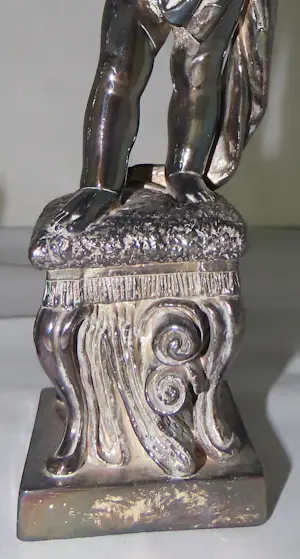 Antieke engel beelden met muziekinstrument (3x), zilver op gips, 1940-1950 kopen? Bied vanaf 495!
