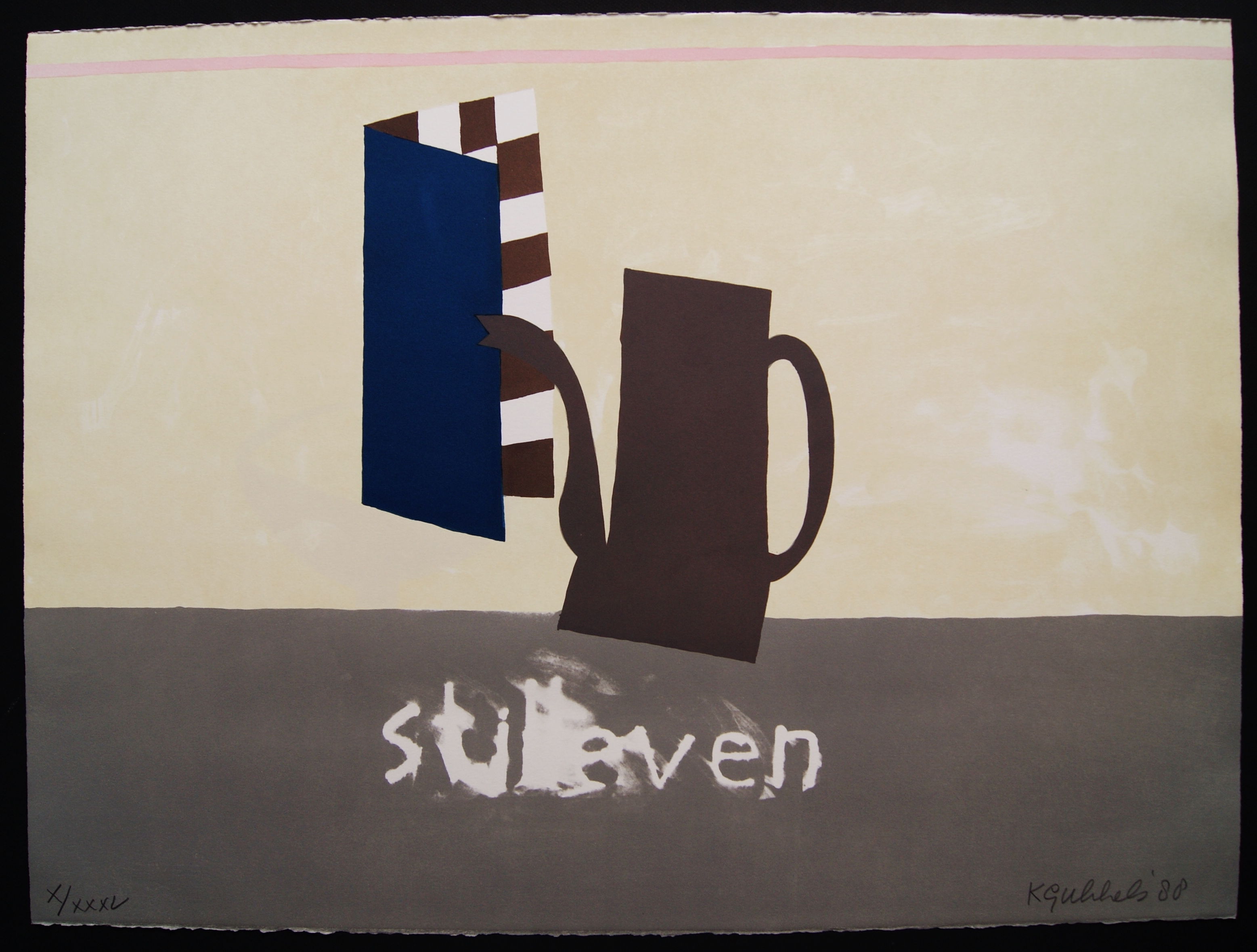Klaas Gubbels -  grote kleuren litho 'Stilleven' - 1988 kopen? Bied vanaf 395!