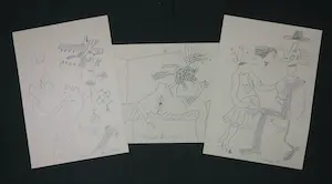 Anton Martineau - Lot van 3 unieke werken op papier! kopen? Bied vanaf 1!