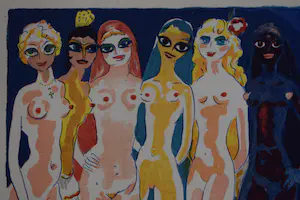 Kees van Dongen - Houtgravure - Les six adolescentes kopen? Bied vanaf 50!