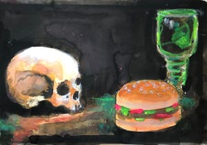 Peter Klashorst - Natura Morta - Hamburger kopen? Bied vanaf 80!