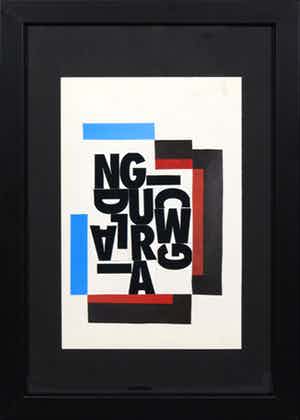 Siep van den Berg - Collage met letters - Ingelijst verkocht voor € 60!