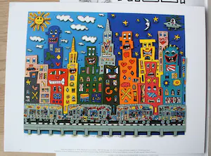 James Rizzi - printbook: met zes prints en een zeefdruk op de voorzijde kopen? Bied vanaf 50!