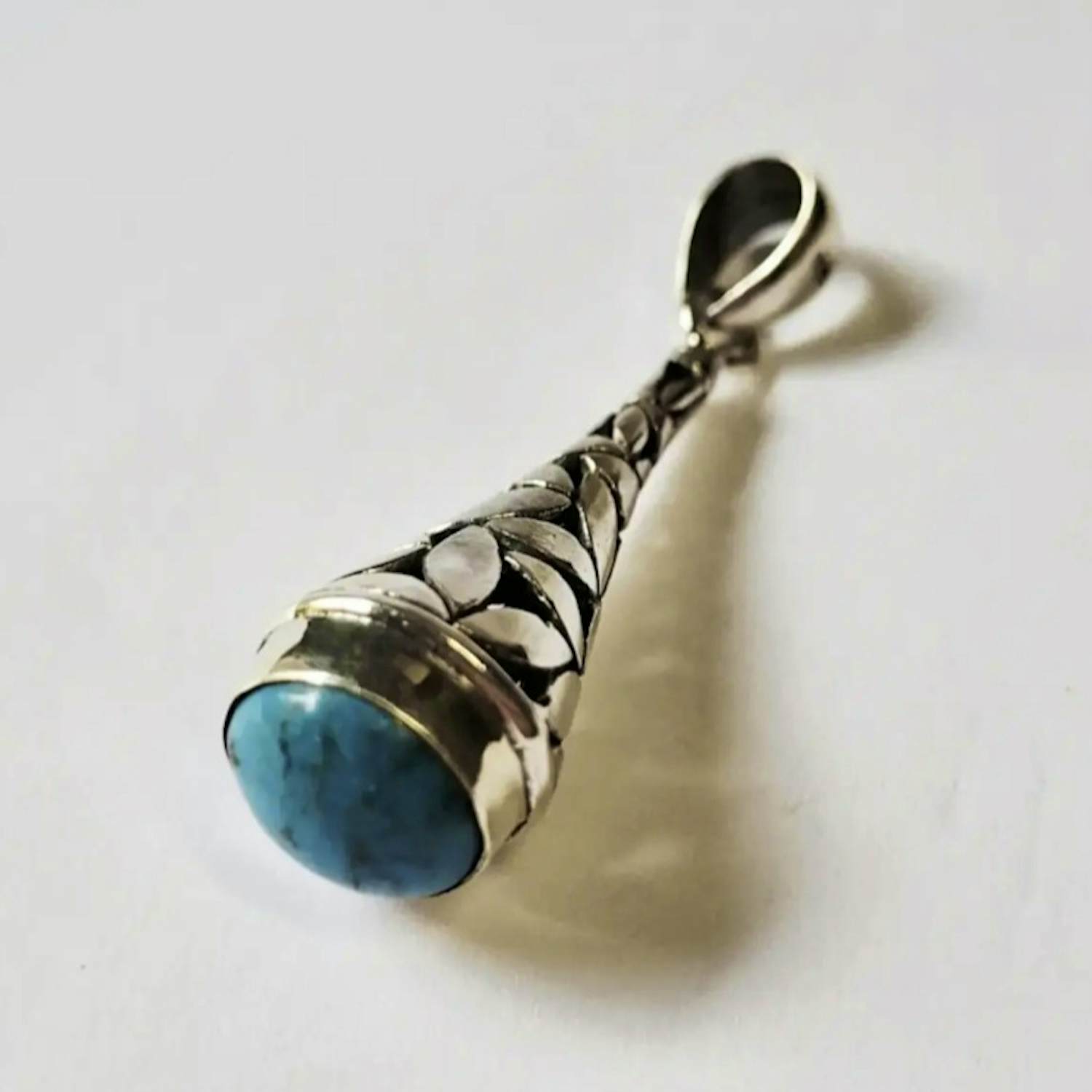 Nieuwe zilveren Byzantijnse Bungel hanger, met Turquoise kopen? Bied vanaf 65!
