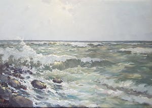 Arnout van Gilst - olie op doek, zeezicht, gesigneerd kopen? Bied vanaf 175!