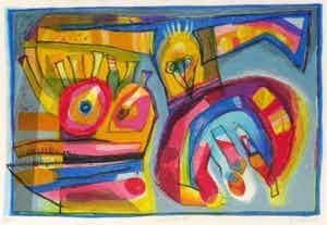 Geert Vrijdag - Kleurenzeefdruk PARADIJS VOGEL ---GROOT!!! verkocht voor € 175!