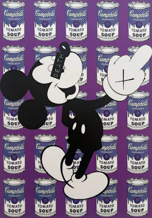 Death NYC - handgesigneerde zeefdruk | 'Mickey Mouse Campbell's Tomato Soup' | 2015 kopen? Bied vanaf 75!