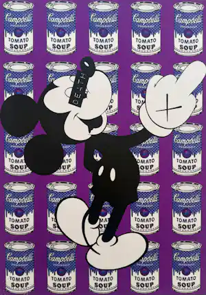Death NYC - handgesigneerde zeefdruk | 'Mickey Mouse Campbell's Tomato Soup' | 2015 kaufen? Bieten Sie von 75!
