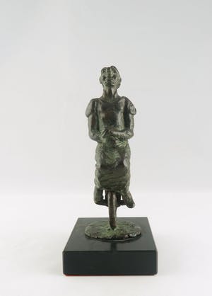 Bep van den Bergh - Brons en natuursteen, Clown op eenwieler kopen? Bied vanaf 50!