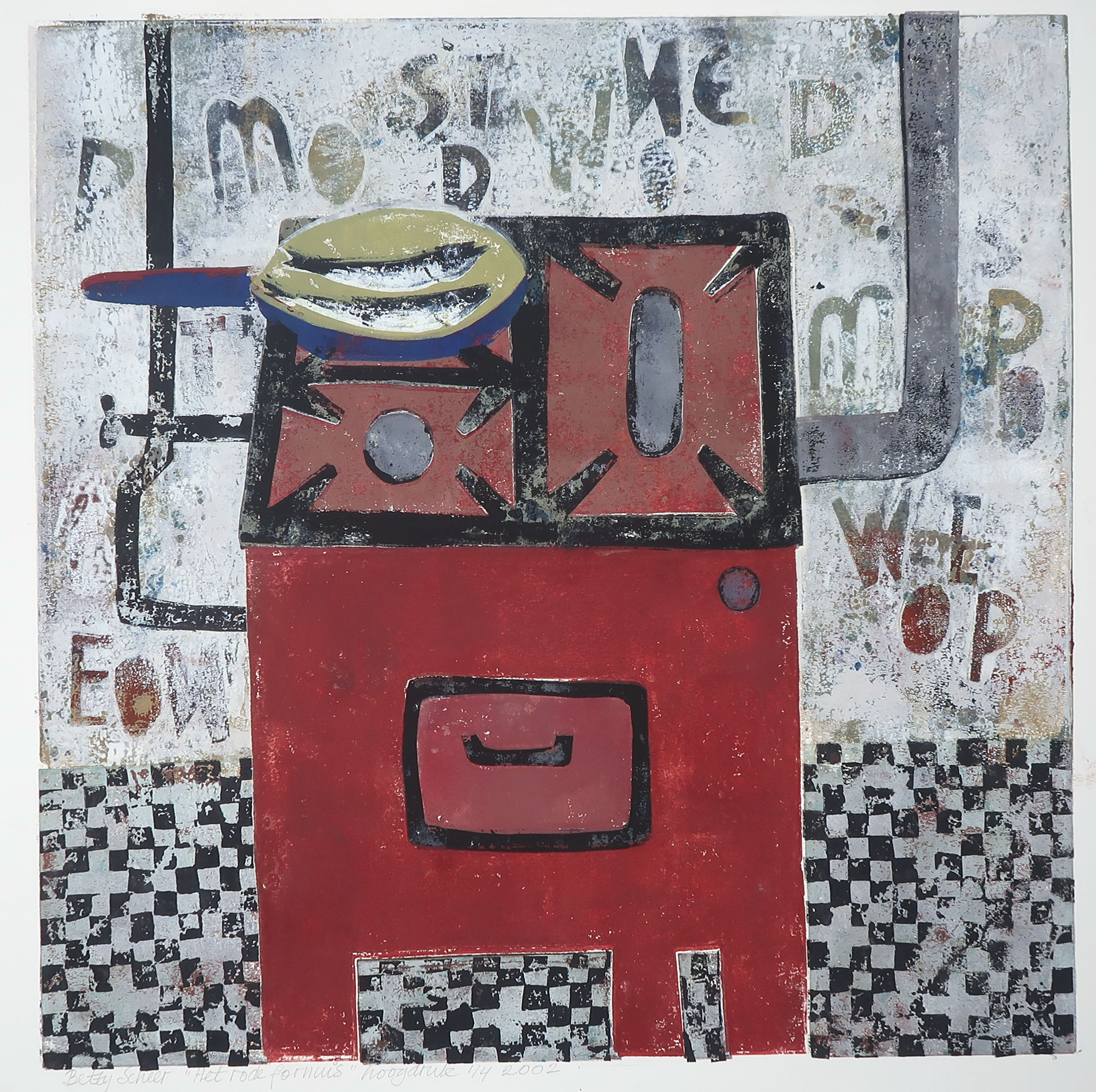 Betty Scheer - Linosnede, Het Rode Fornuis kopen? Bied vanaf 35!