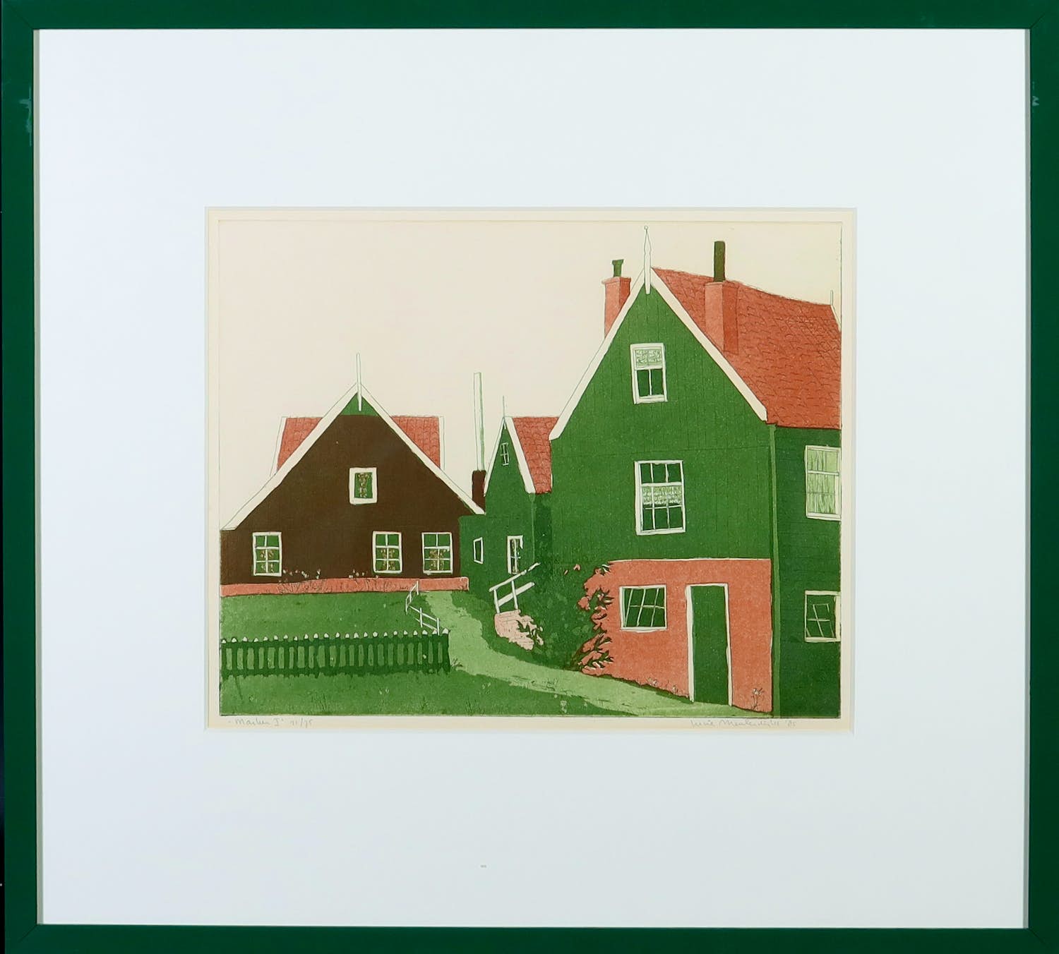 Lucie Meulendijks - Ets en aquatint, Marken I - Ingelijst kopen? Bied vanaf 20!