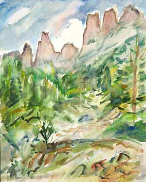 Jan Sluijters (jr.) - Aquarel, Landschap verkocht voor € 40!