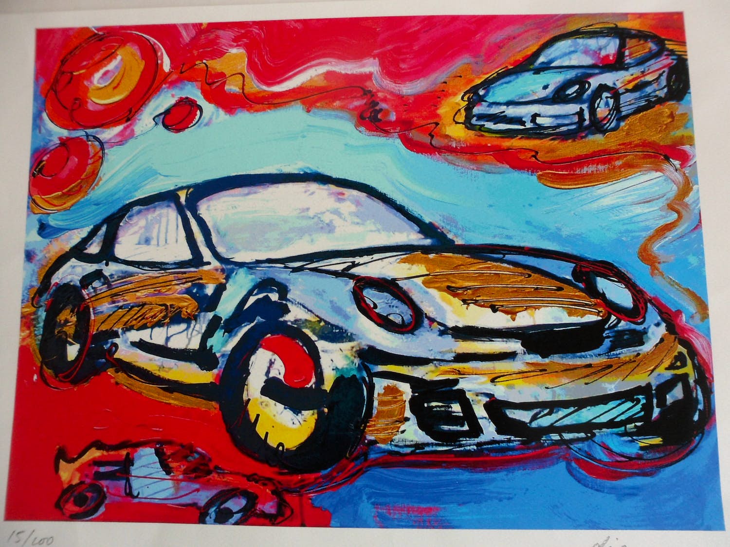 Peter Diem - Zeefdruk. Porsche verkocht voor € 30!