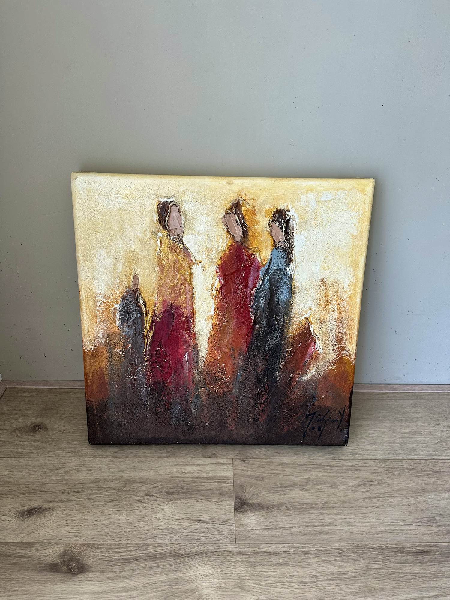 Jochem de Graaf - Abstracte Figuren in Warme Tinten verkocht voor € 80!