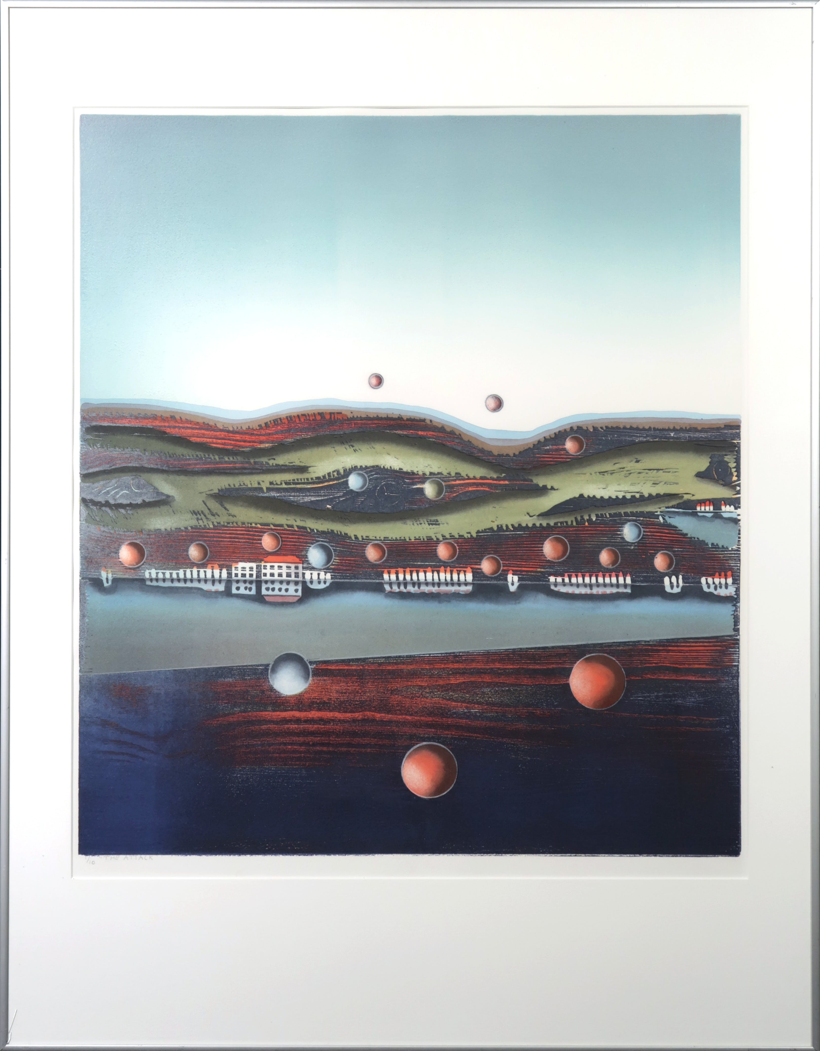 Willem de Vries - Houtsnede, The attack - Ingelijst kopen? Bied vanaf 1!