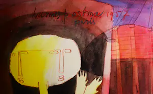 Hannes Postma - Zeer vroege (1957) "Parijse periode" aquarel "figuren" - gesigneerd kopen? Bied vanaf 83!