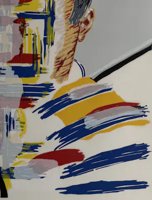 Roger Raveel - handgesigneerde houtsnede | 'Zelfportret en een abstractie' | 1989 kopen? Bied vanaf 1700!