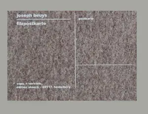 Joseph Beuys - Filzpostkarte - zeefdruk op grijs vilt - edition Staeck kopen? Bied vanaf 75!