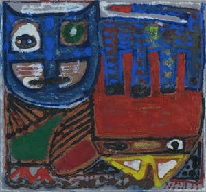 Onno de Graaf - Monoprint, Kat haan - Ingelijst kopen? Bied vanaf 1!