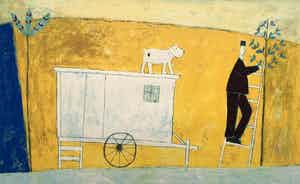 Annora Spence - kleurenzeefdruk | 'The white caravan' verkocht voor € 140!