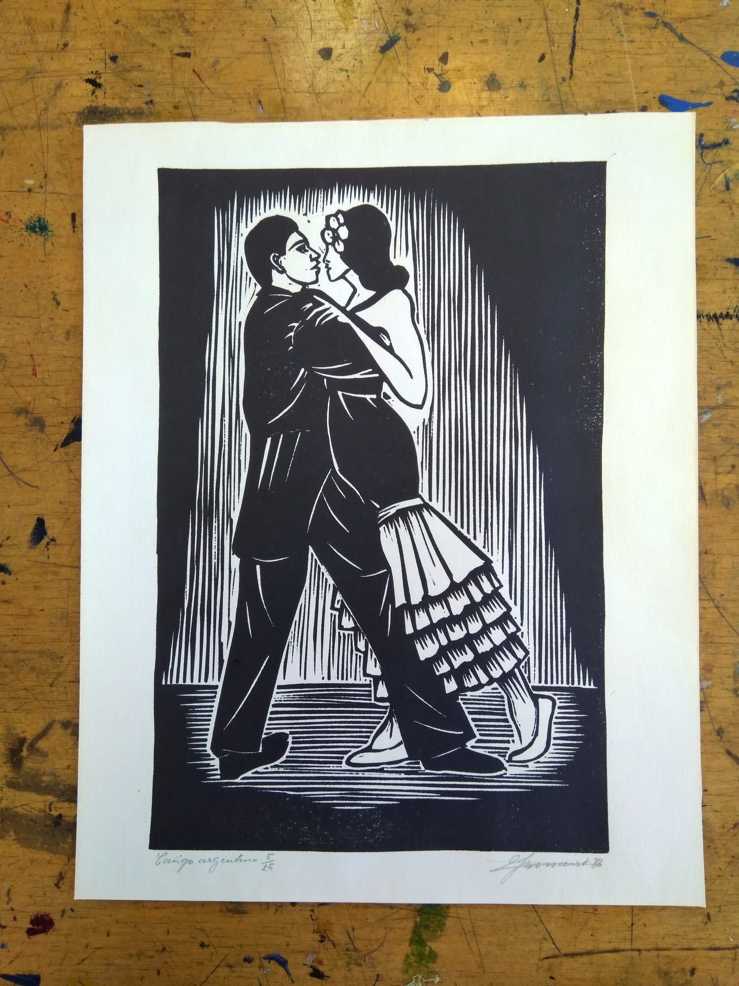 Niet of onleesbaar gesigneerd - ''Tango argentino" 1986 kopen? Bied vanaf 1!