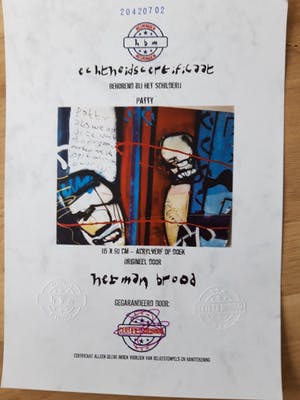Herman Brood - schilderij, Patty , 115x 90 cm, HB-M certificaat kopen? Bied vanaf 3900!