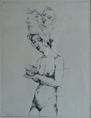 Theo Daamen - (1939-2021) : Ingelijste ets , Zonder titel – 1970 – oplage 12 kopen? Bied vanaf 50!