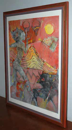 Astrid Engels - Pastorale - E.A. 1995, mooi ingelijst + extra gesigneerd boek kopen? Bied vanaf 95!