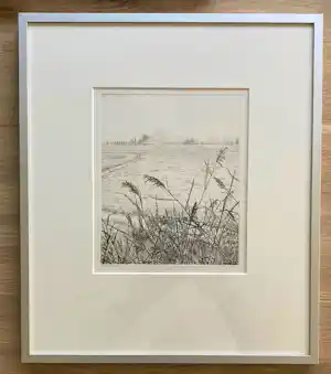 Reinder Homan - Ets, Landschap met riet in de polder ‘90 vendu pour 65€ !