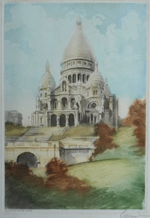 Niet of onleesbaar gesigneerd - Ets , “Sacre Coeur, Parijs” – gesigneerd kopen? Bied vanaf 10!