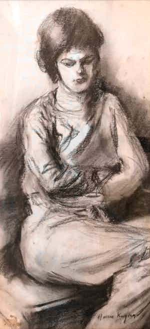 Harrie Kuyten - C3749-20 - Zittend meisje verkocht voor € 150!