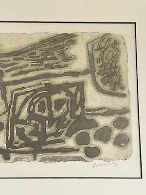 Corneille - Tekens in steen - Zeldzame ets gesigneerd in 1953 kopen? Bied vanaf 500!