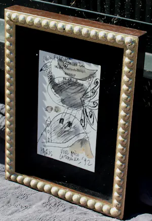 Corneille - Inkt en krijt op papier: Pauw in landschap - 1992 (nette lijst!) kopen? Bied vanaf 895!