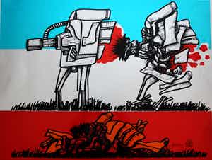 Shinkichi Tajiri - Zeefdruk: Mayday - 1969 verkocht voor € 69!