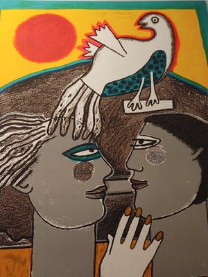 Corneille - Couple à la colombe (1922-2010) kopen? Bied vanaf 115!