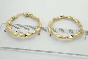 20 - Elegant paar 14 Krt geel-gouden & "gedraaide" oorclips - meander motief kopen? Bied vanaf 95!