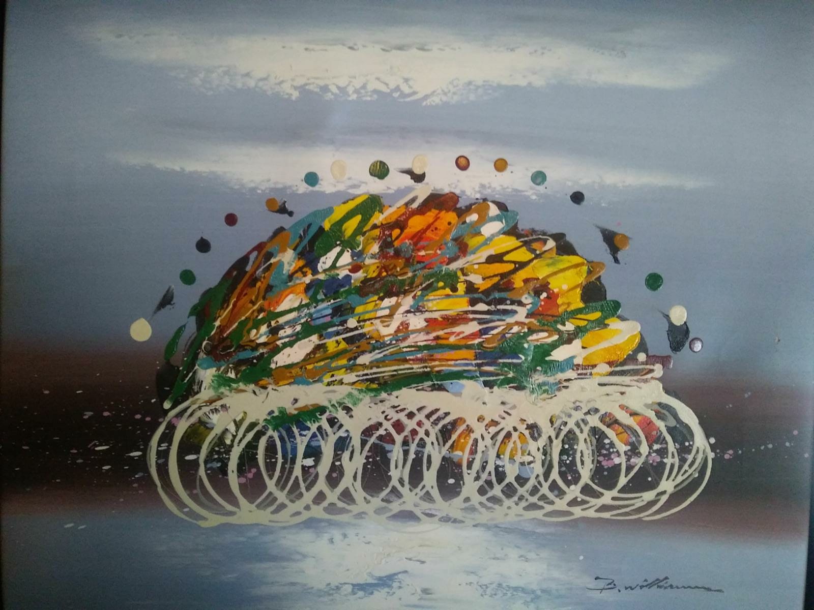 Niet of onleesbaar gesigneerd - B. Williams- Abstracte voorstelling kopen? Bied vanaf 1!