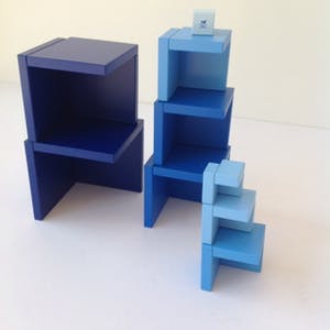 Kurt Naef - Kubus Cella Blue (1978), houten kubus in originele verpakking kopen? Bied vanaf 89!