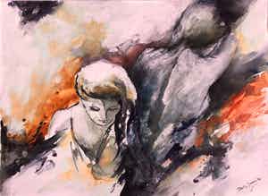 Betty Jansma-Ijzerman - Prachtig schilderij (ingelijst) - Groot! verkocht voor € 125!