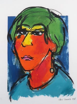 Ellen Meuwese - Gemengde techniek op papier, Portret - Ingelijst kopen? Bied vanaf 1!