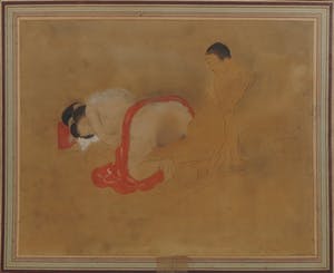 Niet of onleesbaar gesigneerd - Aquarel, Shunga tekening - Ingelijst kopen? Bied vanaf 1!