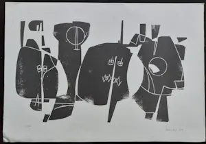 Jo van Dijk - Abstracte compositie kopen? Bied vanaf 75!