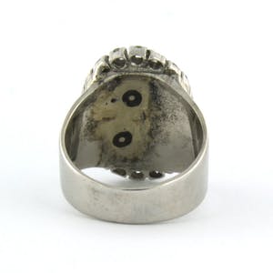 18k gouden ring bezet met lapis lazuli en 8 kant geslepen diamant tot. 0.15ct kopen? Bied vanaf 500!
