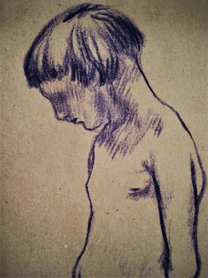 Jean Veber - Frankrijk omstreeks 1900 Pastel - naakte jongen/studie van paard - gesigneerd kopen? Bied vanaf 48!