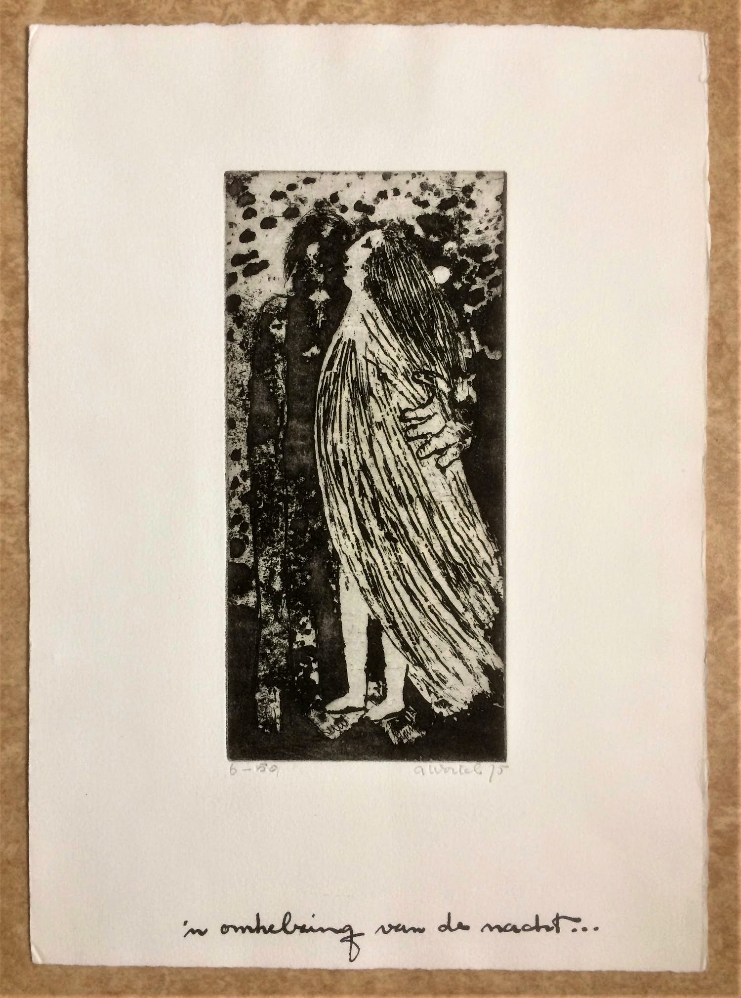 Ans Wortel - Ets: 'n Omhelzing Van De Nacht ... 1975 verkocht voor € 50!